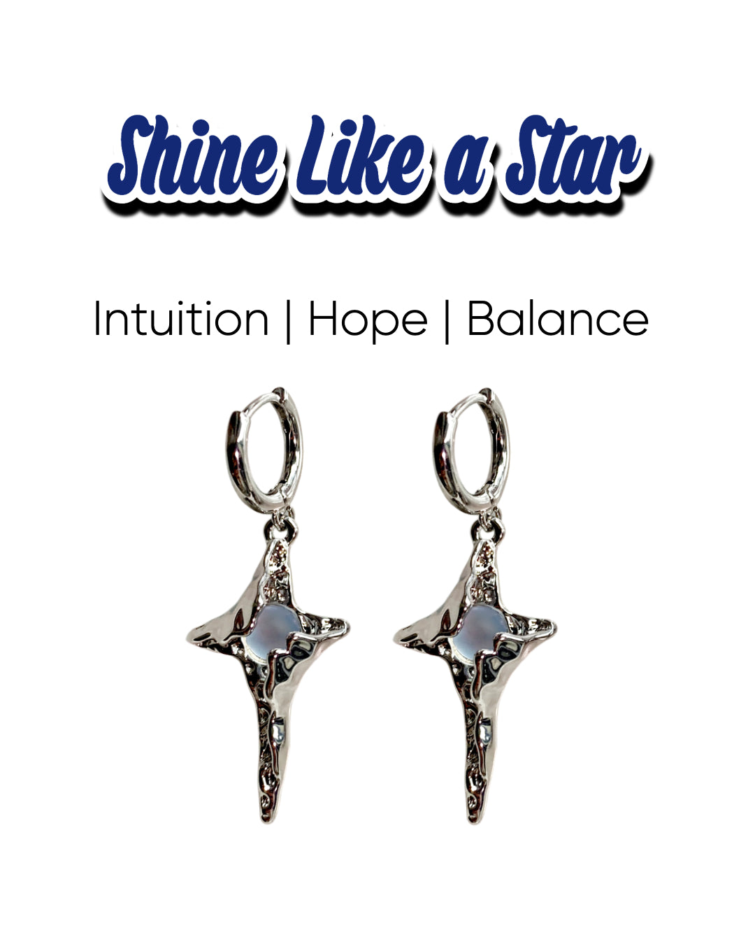 Boucles d'oreilles Hope Power Moonstone Star