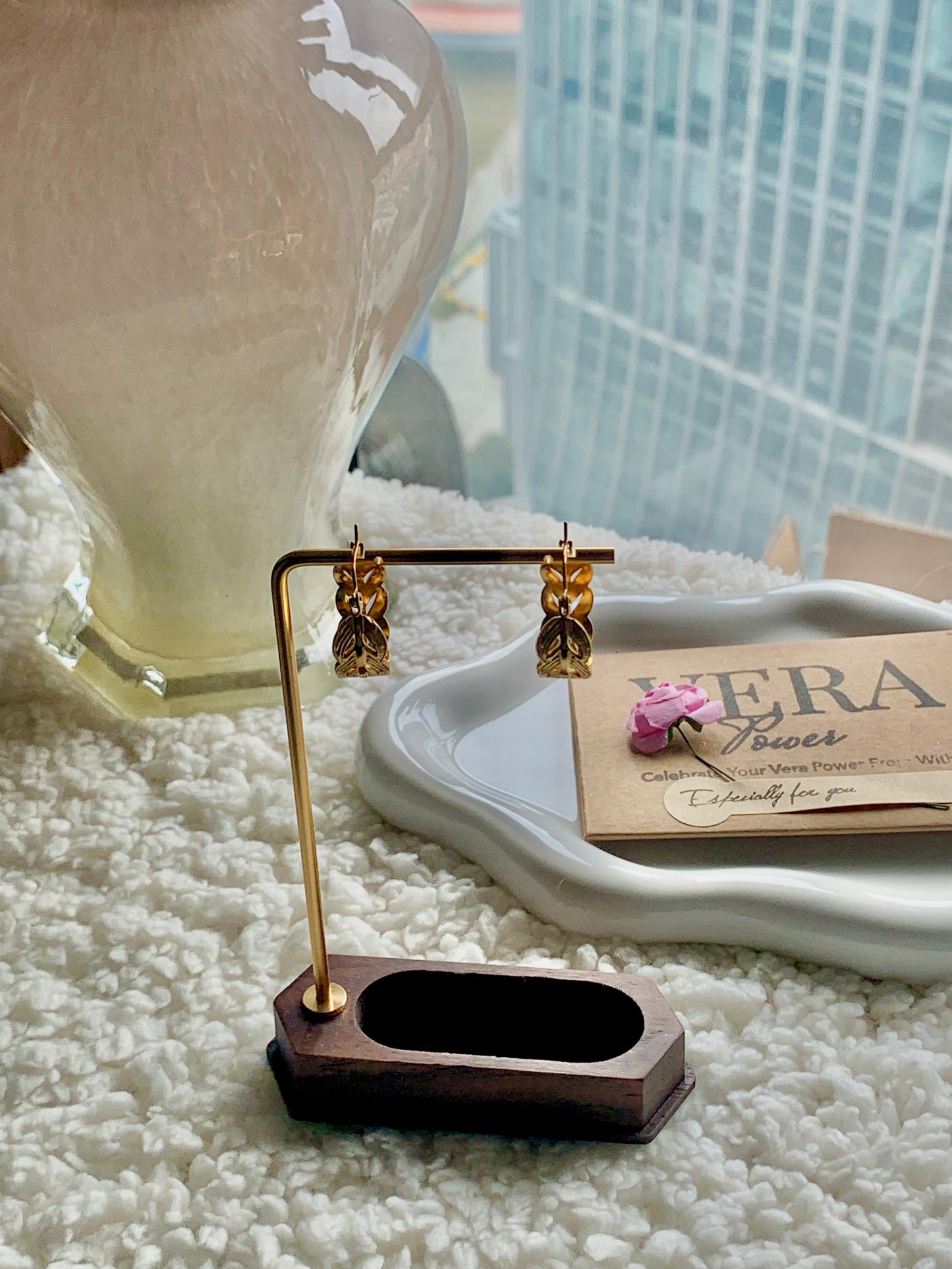 Spiritual Power Wheat Hoop Earrings