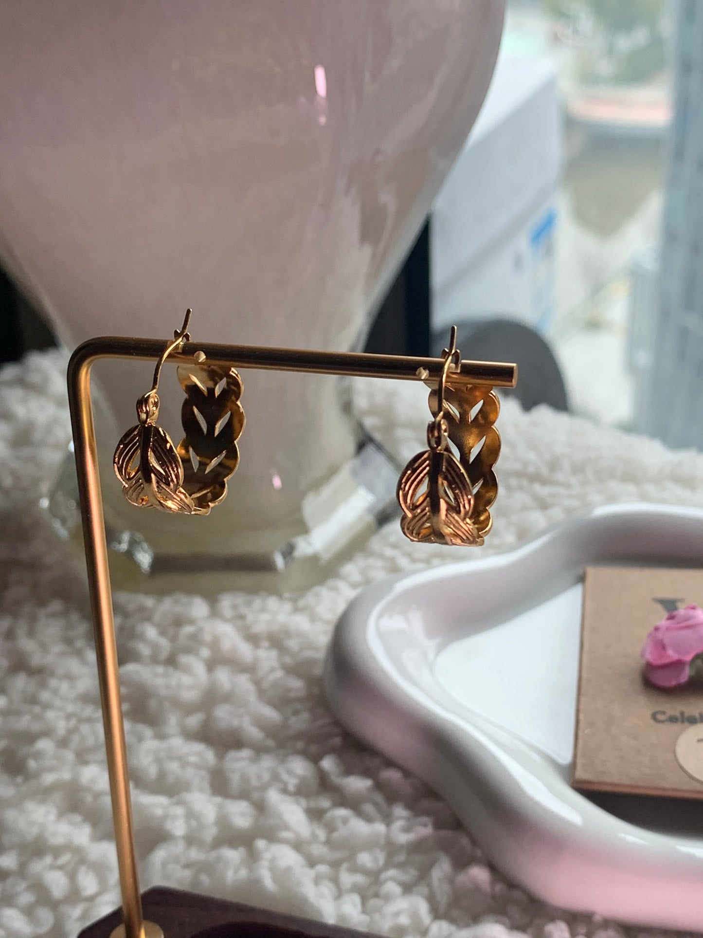 Spiritual Power Wheat Hoop Earrings