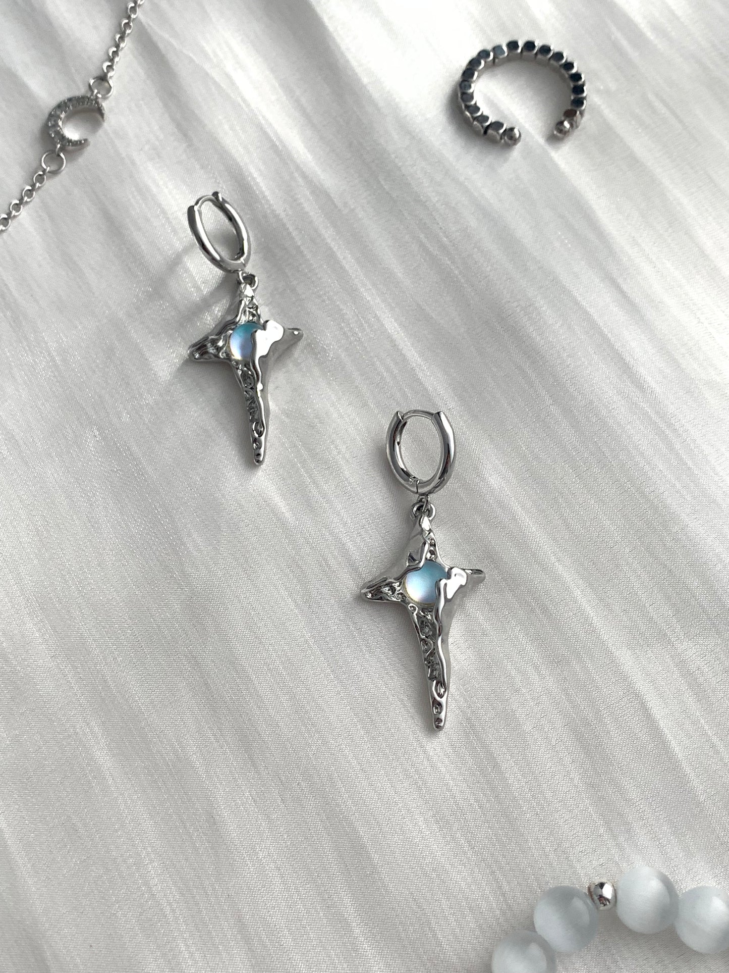 Boucles d'oreilles Hope Power Moonstone Star