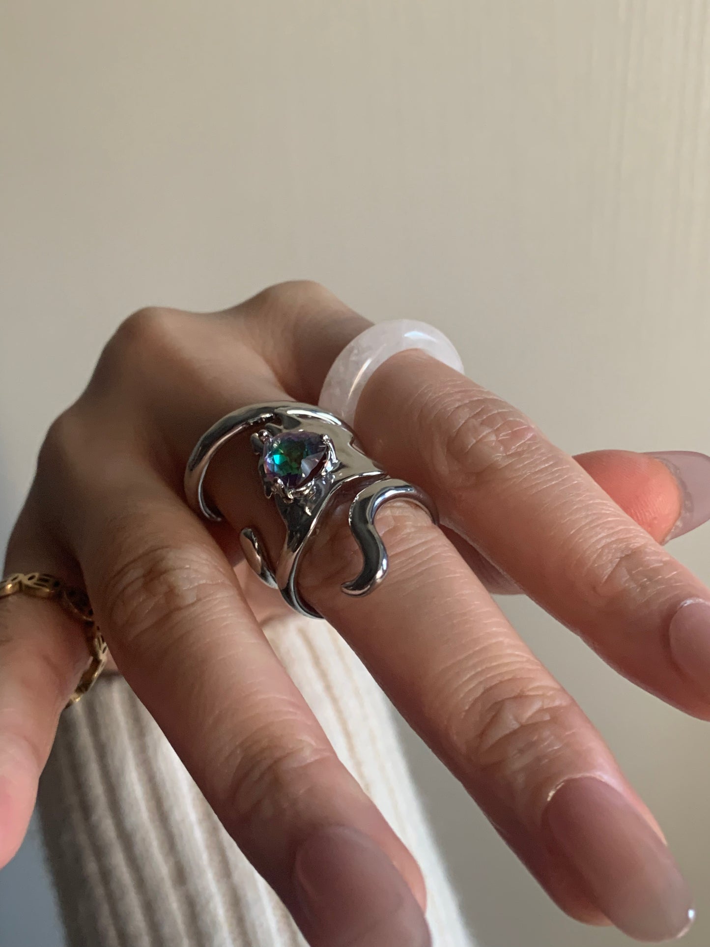 Spirit Power Moonstone Love Knot Ring