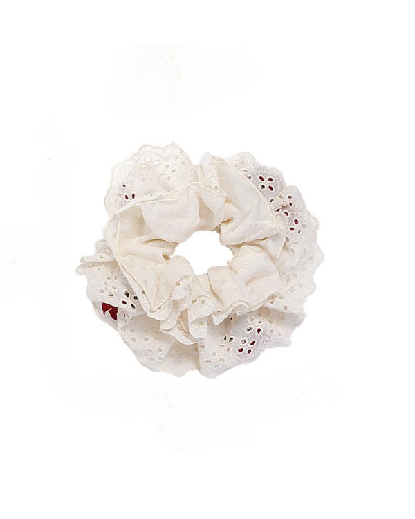 Cherry Lace Bloom Hair Scrunchie