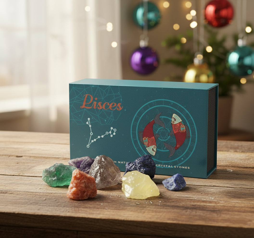 Zodiac Natural Crystal Stone Gift Box