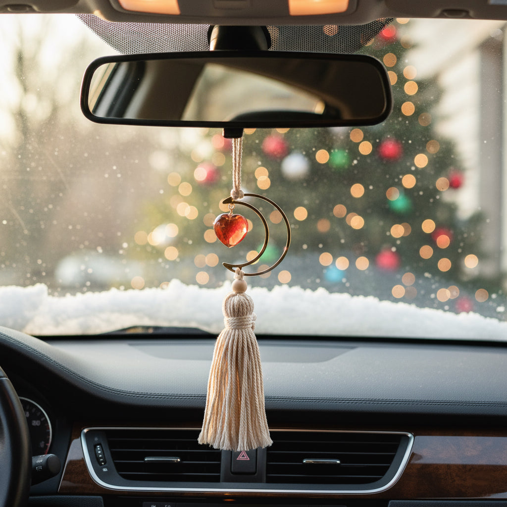 Luna Heart Crystal Car Charm