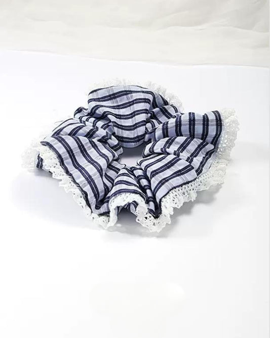 Marine Lace Loop Hair Scrunchie