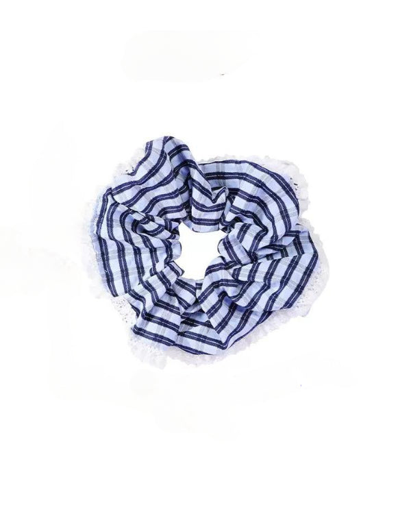 Marine Lace Loop Hair Scrunchie