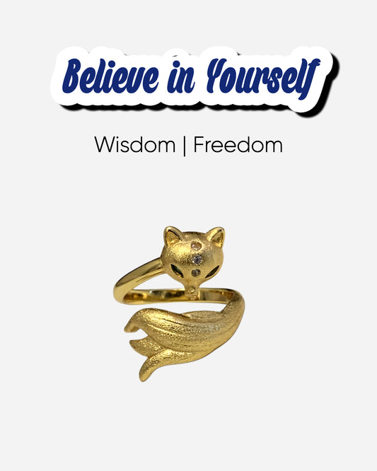 Wisdom Power Fox Gold Ring