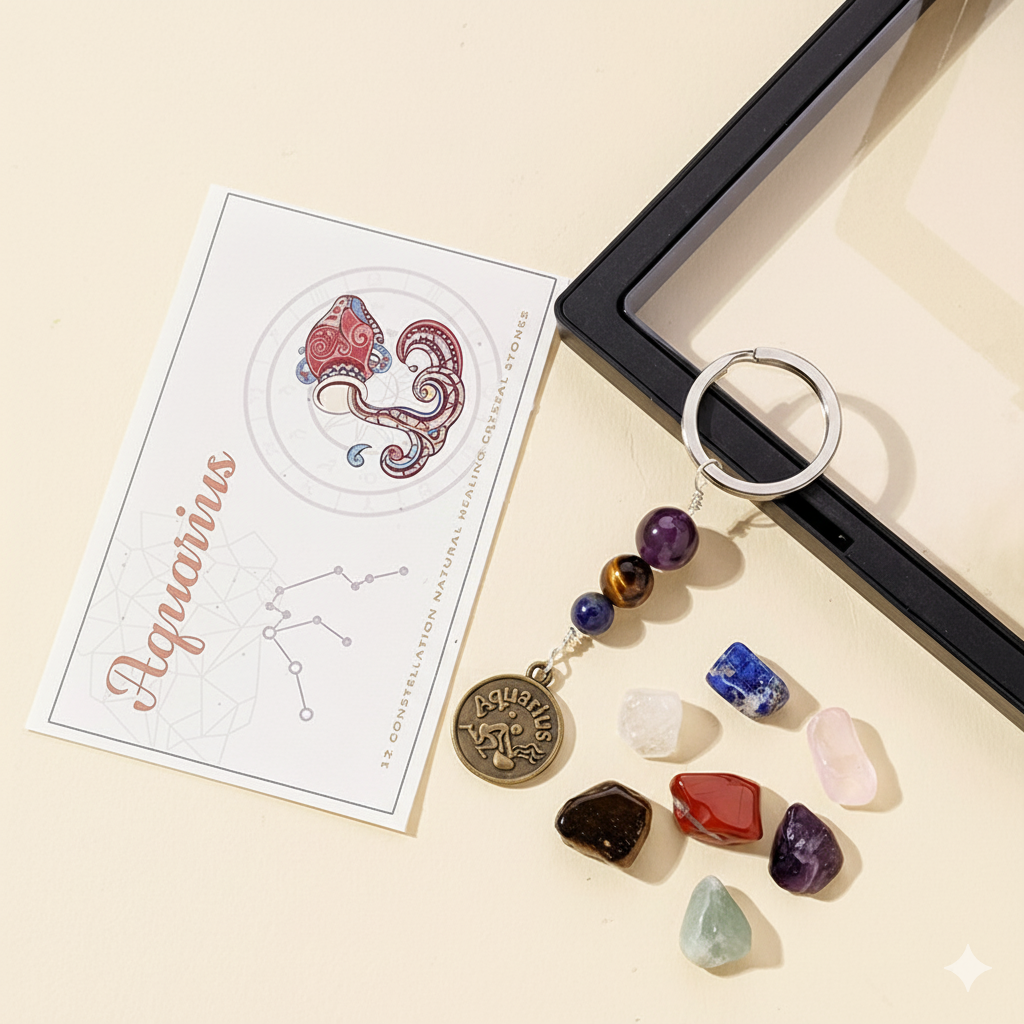 Zodiac Crystal Keychain Gift Set