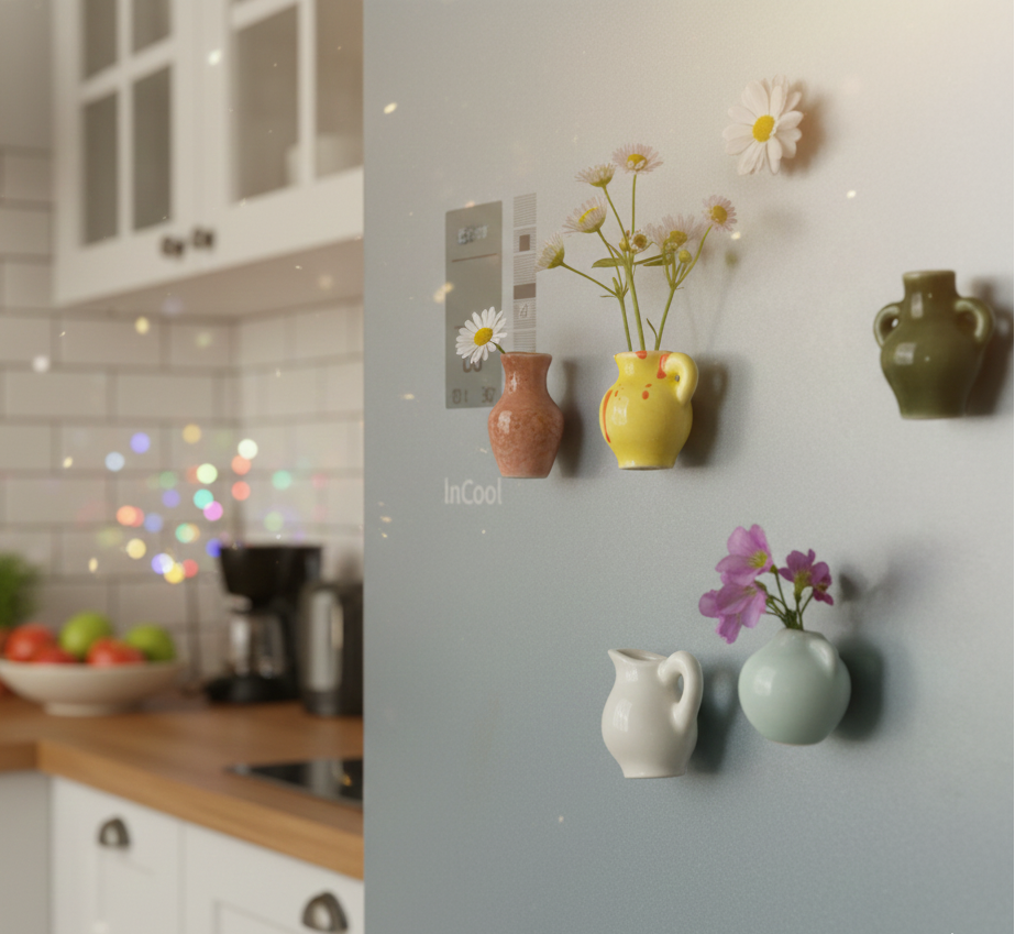 Mini Living Vase Magnets - 5-Piece Set