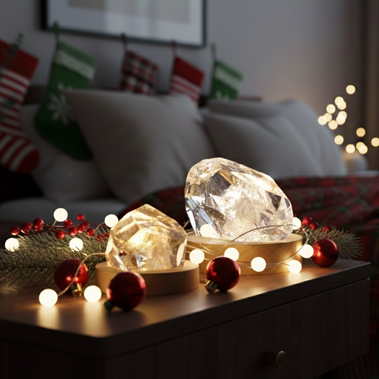 Natural Crystal Geometric Night Light 3pcs