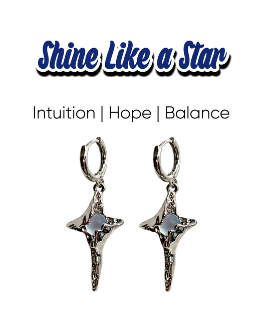 Hope Power Moonstone Star Earrings