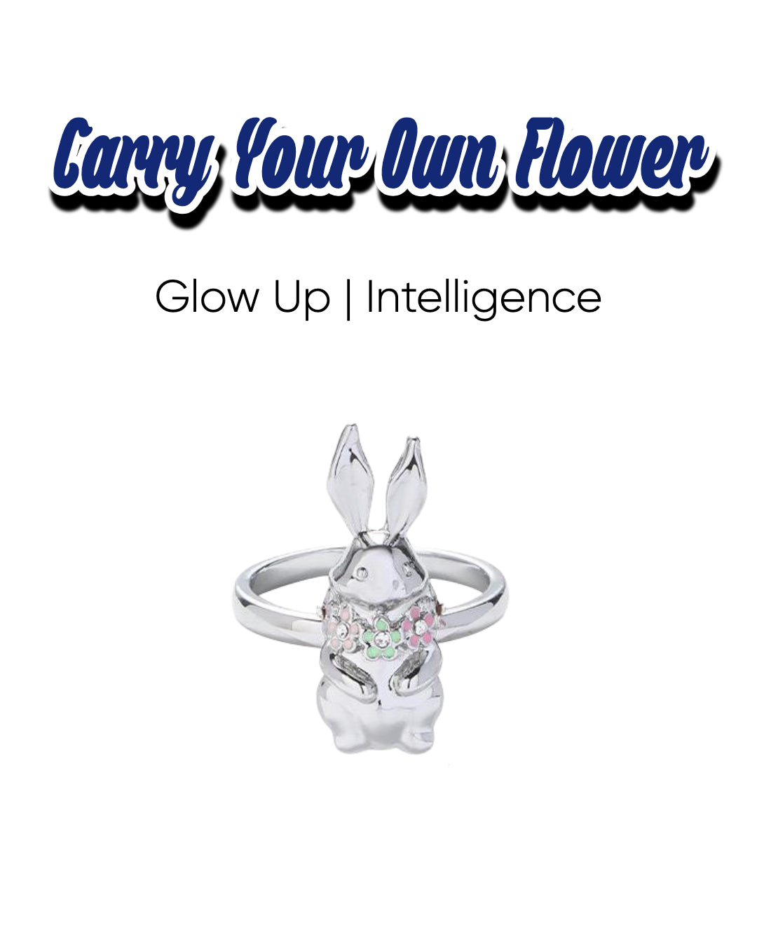 Hope Power Rabbit Floral Ring