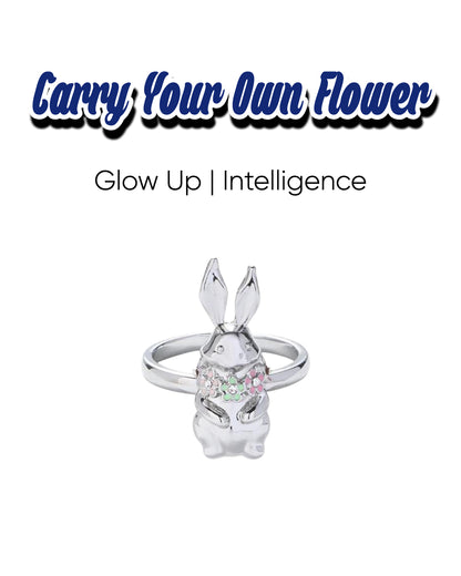 Hope Power Rabbit Floral Ring