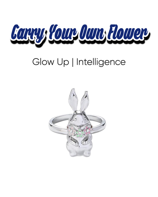 Hope Power Rabbit Floral Ring