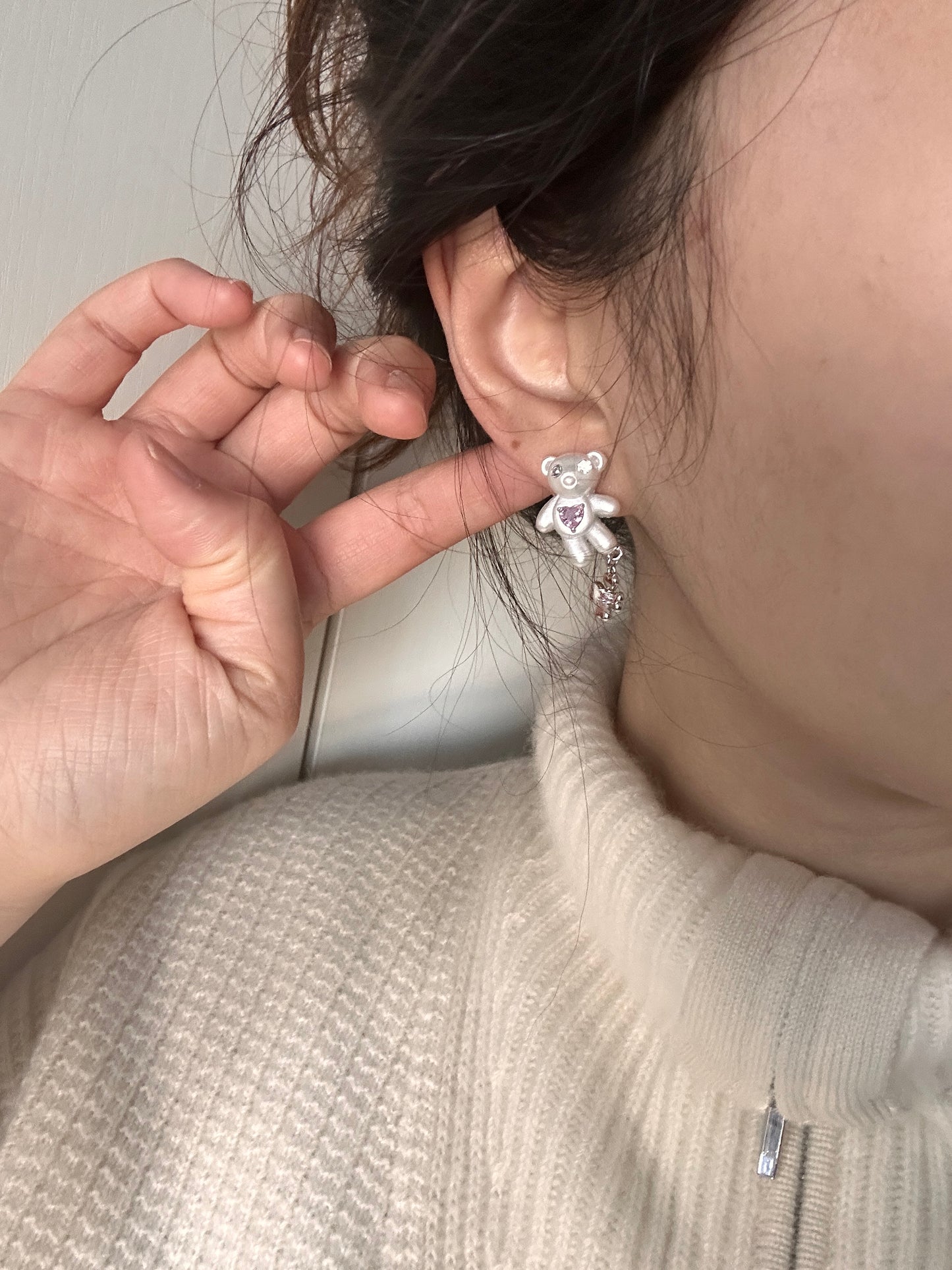Joy Power Bear & Clover Earrings