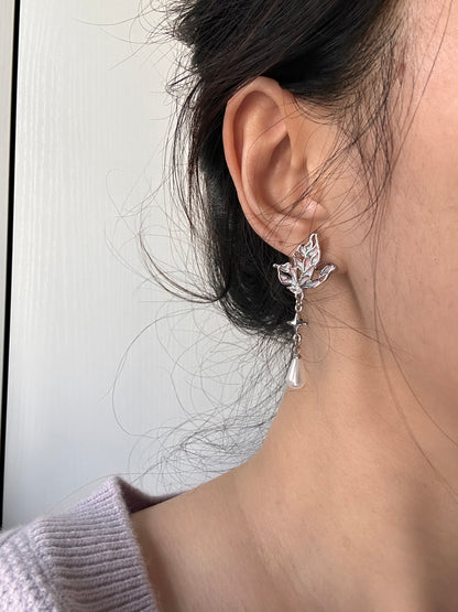 Dream Power Pearl & Butterfly Drop Earrings