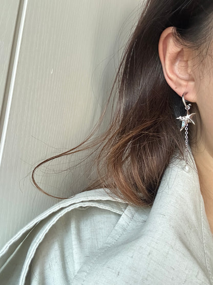 Renewal Power Starfish Asymmetric Pearl Drop Earrings