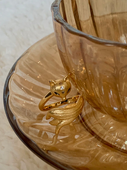 Wisdom Power Fox Gold Ring
