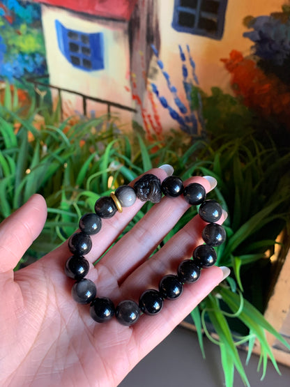 Harmony Power 12mm Obsidian Bracelet