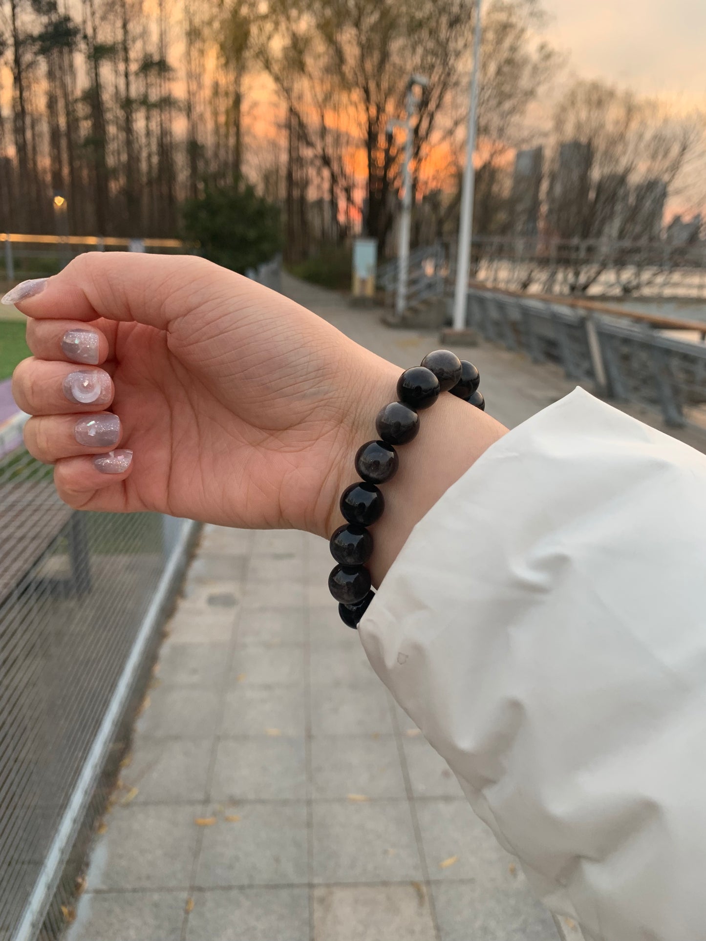 Harmony Power 12mm Obsidian Bracelet