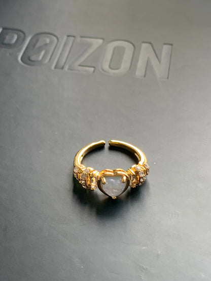 Celestial Love Moonstone Heart Ring