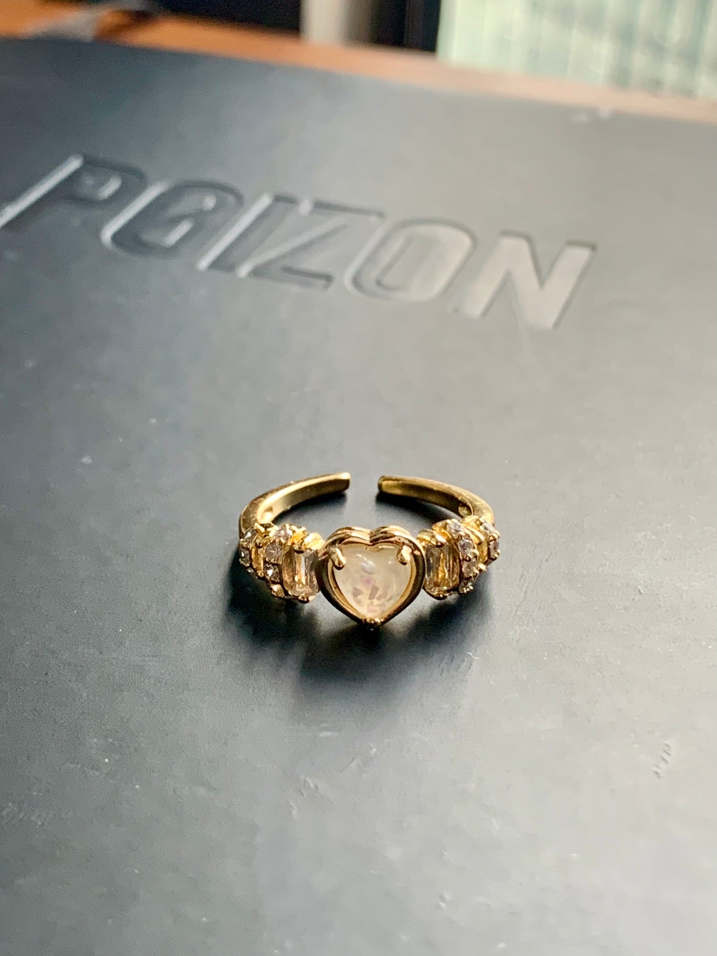 Celestial Love Moonstone Heart Ring