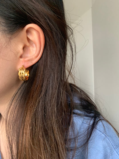 Spiritual Power Wheat Hoop Earrings