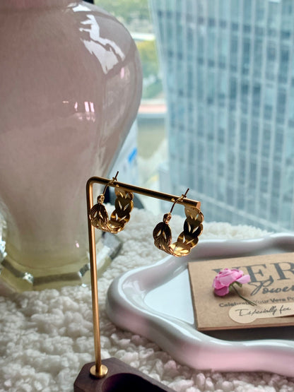 Spiritual Power Wheat Hoop Earrings