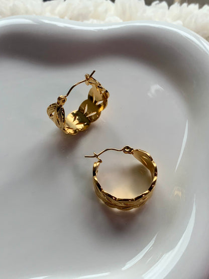 Spiritual Power Wheat Hoop Earrings