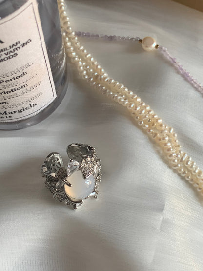 Spiritual Power White Jade Ring