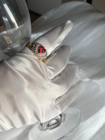 Love Power Heart Ruby Ring