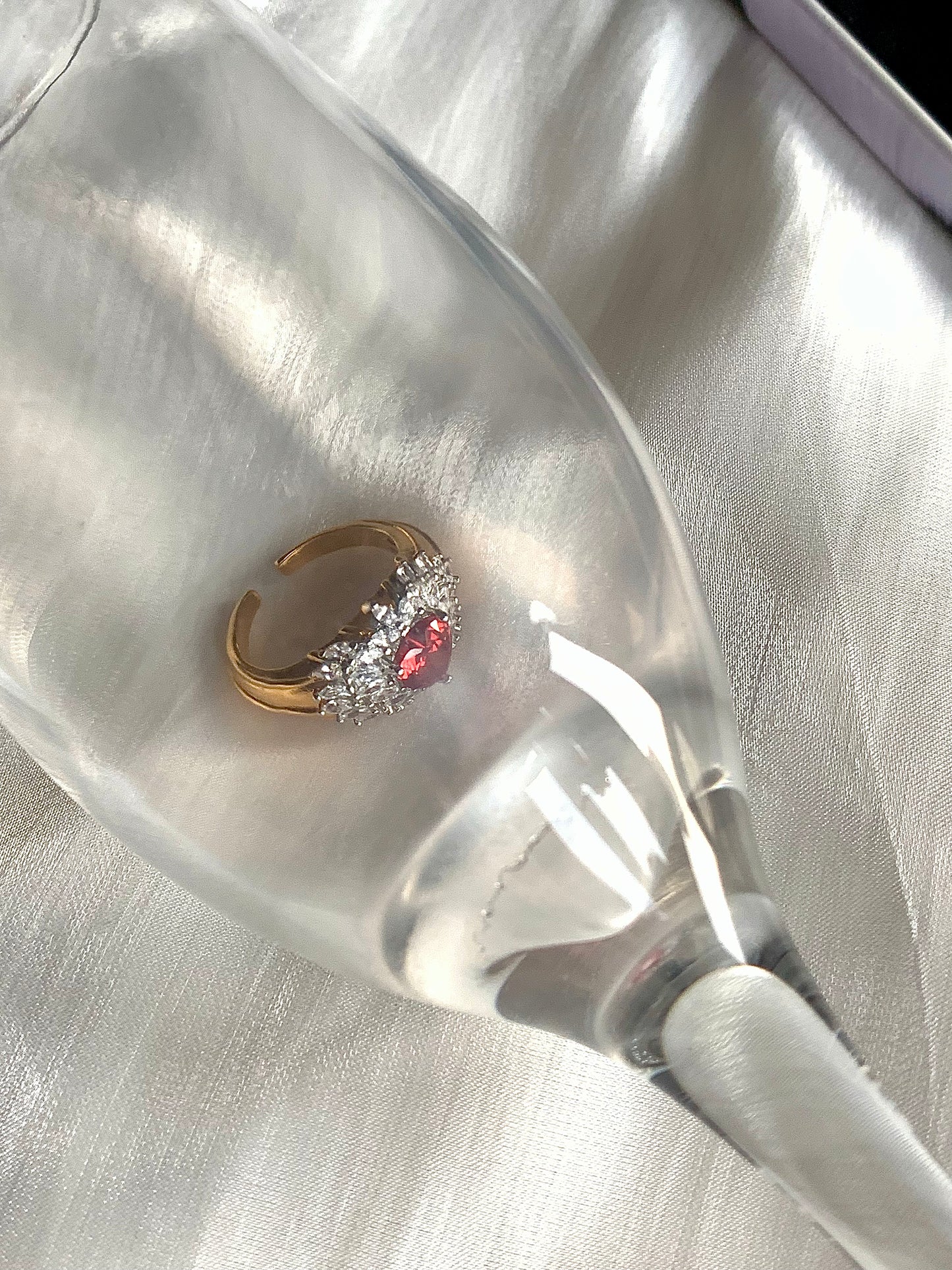 Love Power Heart Ruby Ring