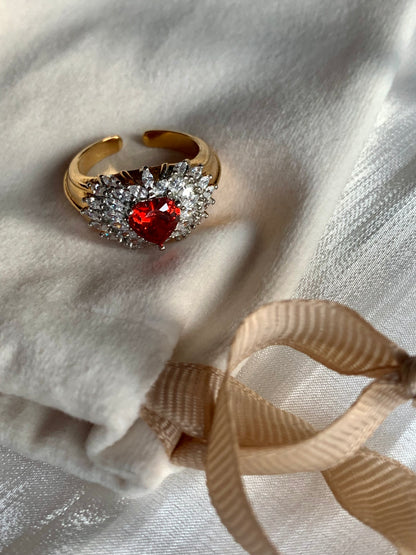 Love Power Heart Ruby Ring