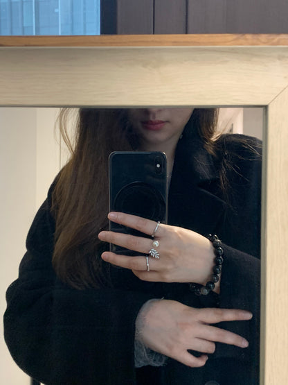 Harmony Power Peacock Feather Pearl Ring