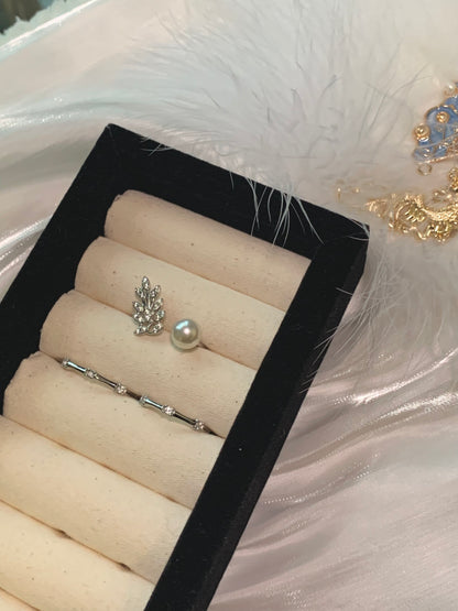 Harmony Power Peacock Feather Pearl Ring