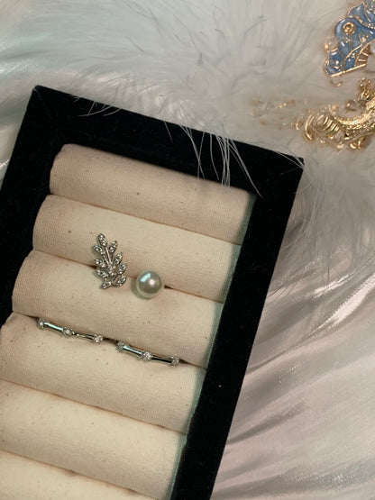 Harmony Power Peacock Feather Pearl Ring