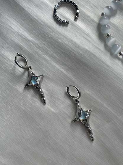 Hope Power Moonstone Star Earrings