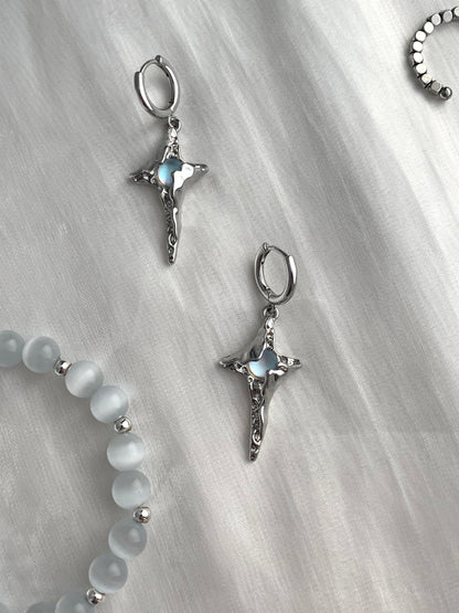 Hope Power Moonstone Star Earrings