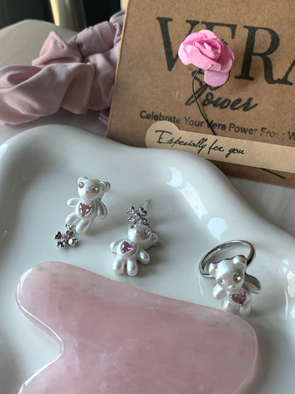 Love Power Hearfelt Bear Ring