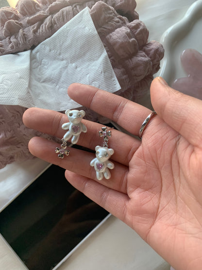 Joy Power Bear & Clover Earrings