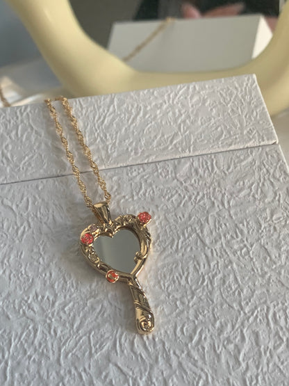 Spiritual Power Rose Mirror Necklace