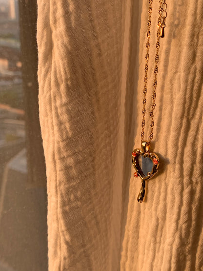 Spiritual Power Rose Mirror Necklace