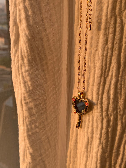 Spiritual Power Rose Mirror Necklace
