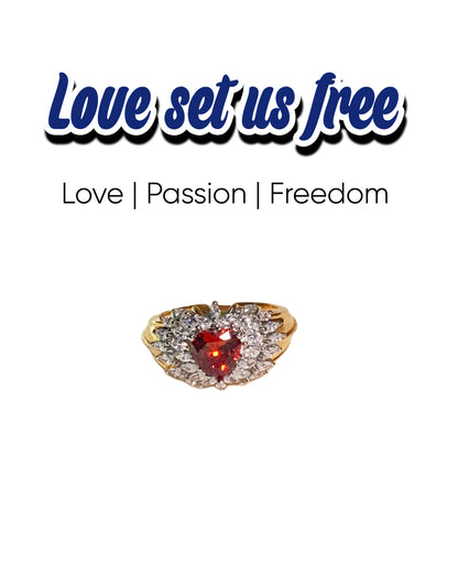 Love Power Heart Ruby Ring