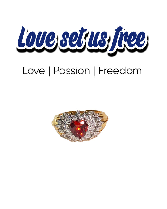 Love Power Heart Ruby Ring