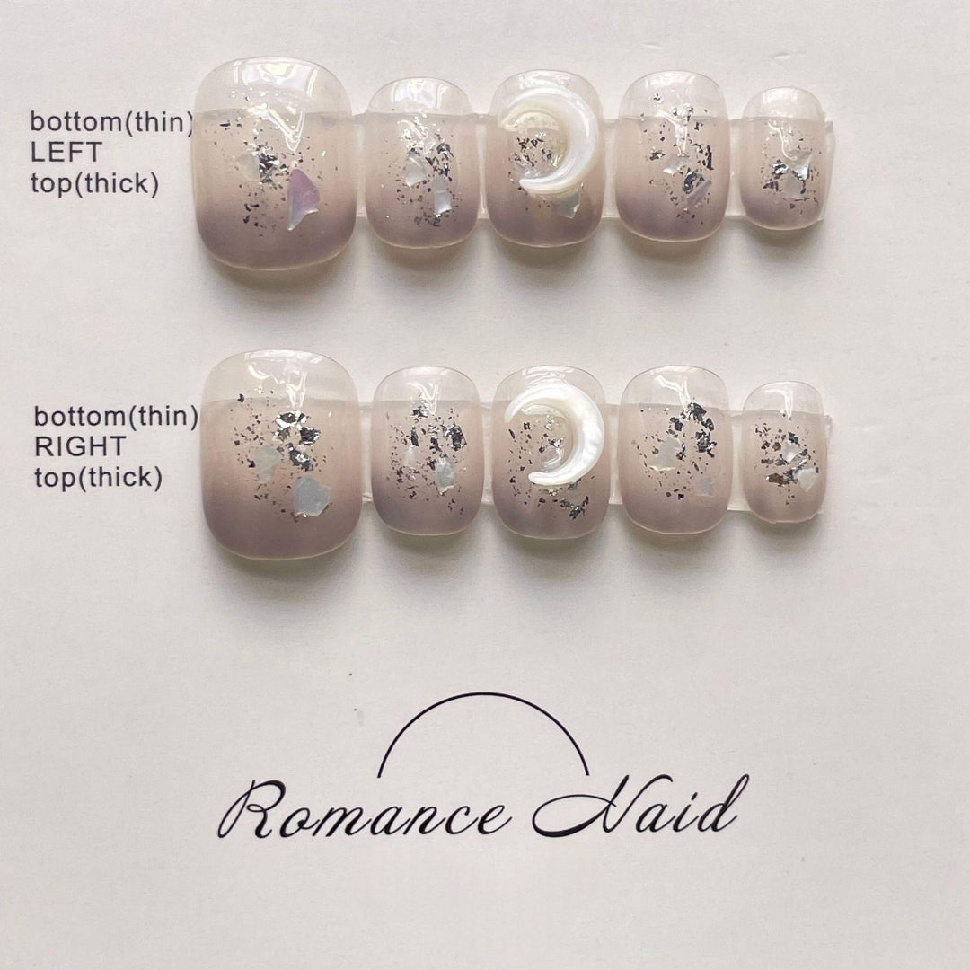 Joy Power Reusable Lunar Glow Short Press On Nails