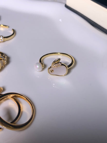 Close-up of the Renewal Power Leap Bunny Ring, representing the spirit of renewal and playful strength.
