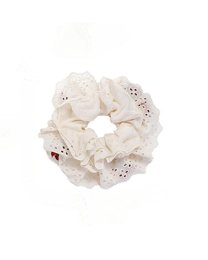 Cherry Lace Bloom Hair Scrunchie