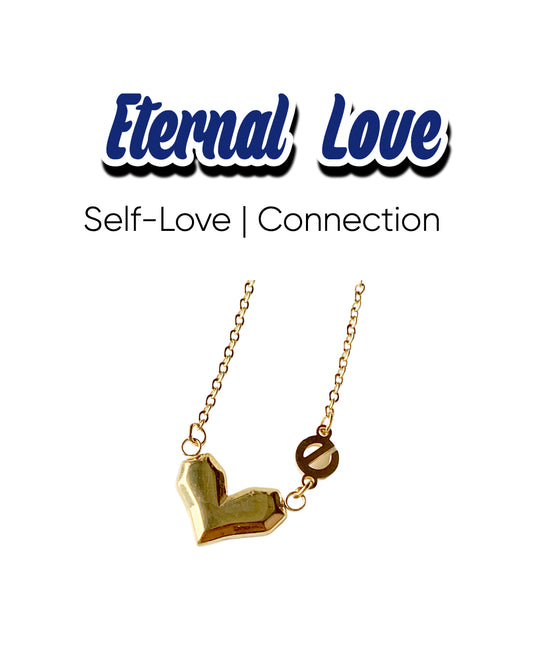 Love Power Heart Gold Necklace showcasing elegance and empowerment, perfect for celebrating women's strength.