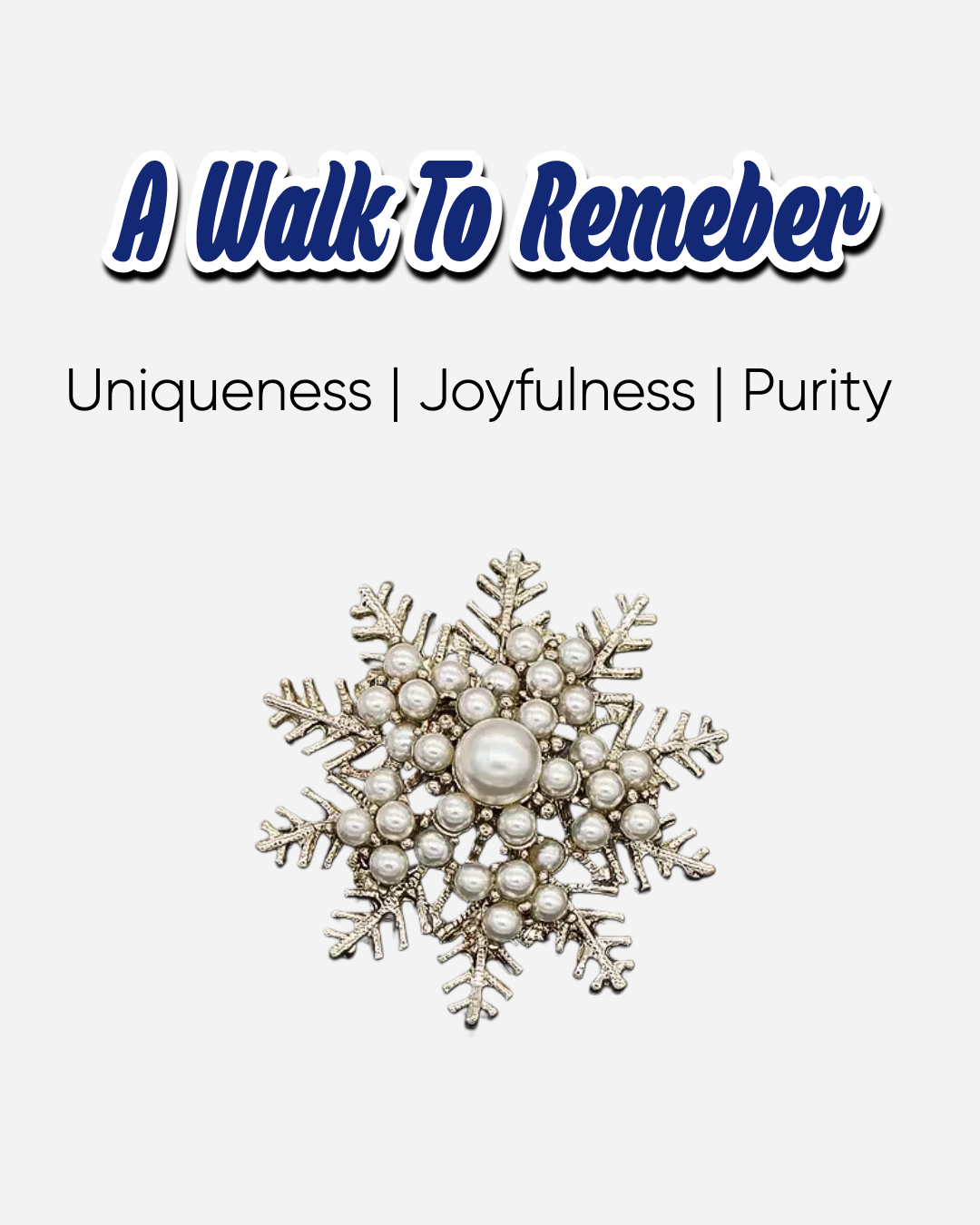 Front view of the Joy Power Pearl Snowflake Brooch featuring delicate pearl accents and intricate snowflake design.